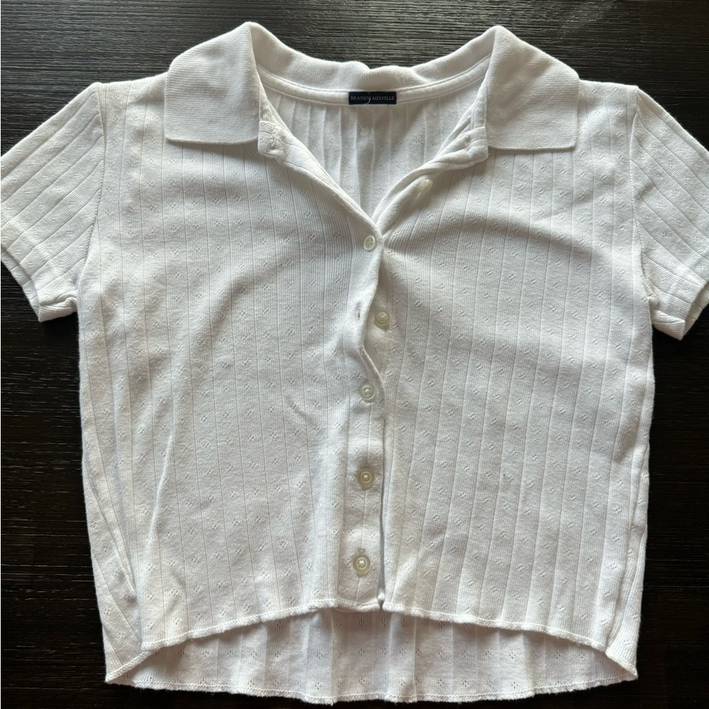 Brandy Melville Button Down Collard Tee